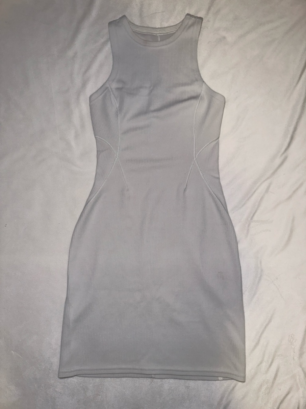 Lululemon Athletica Cream Ribbed Softstreme Slim-Fit Tank Dress Size 2